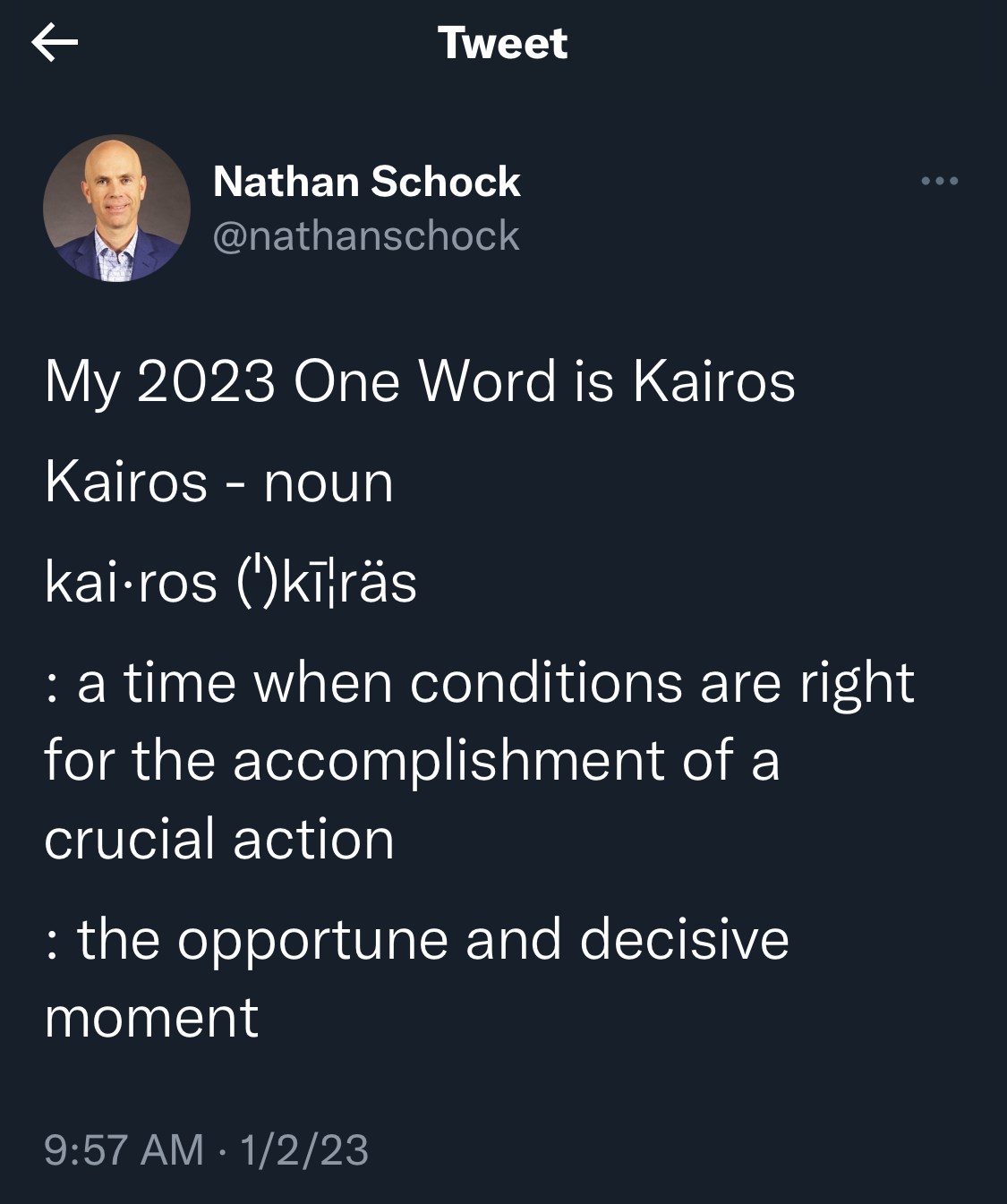 Kairos – My 2023 One Word
